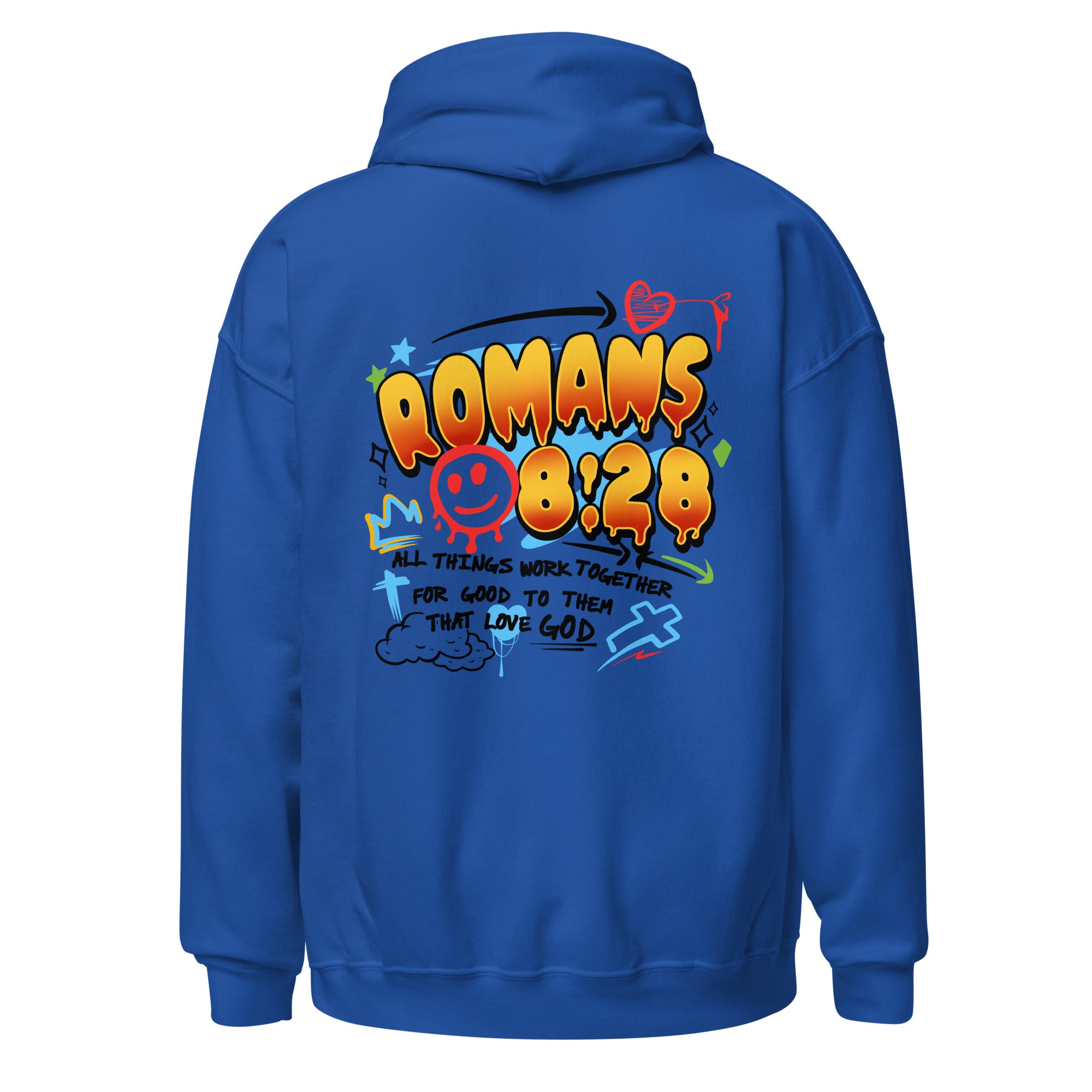 Romans 828 Graphic Unisex Hoodie - Royal